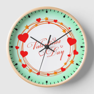 Reloj Diseño de círculo del día de San Valentín-25695