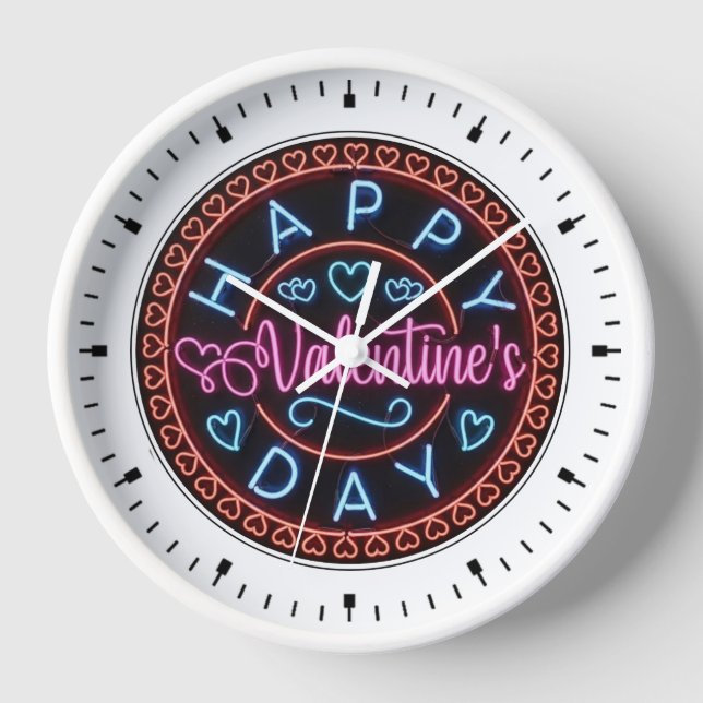 Reloj Diseño de círculo del día de San Valentín feliz-67 (Anverso)