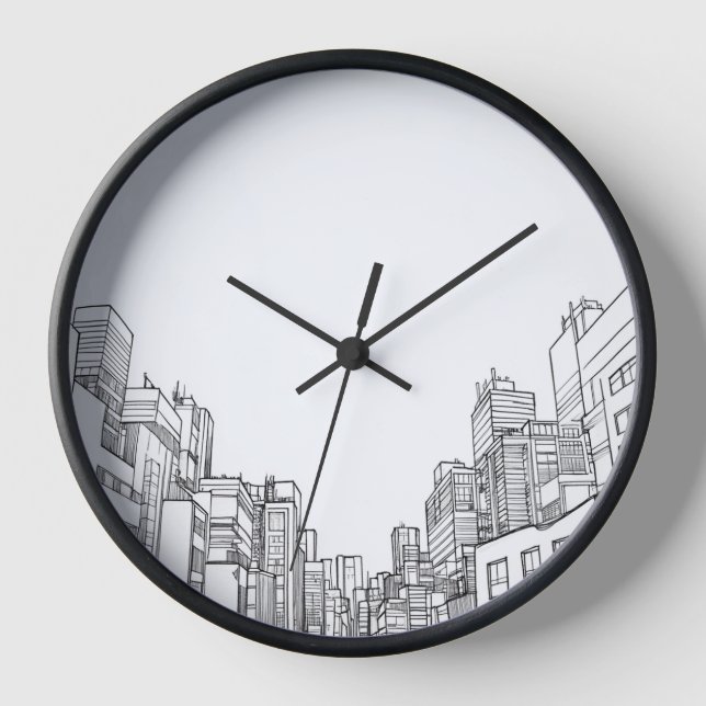 Reloj Diseño de dibujo de arquitectura (Anverso)