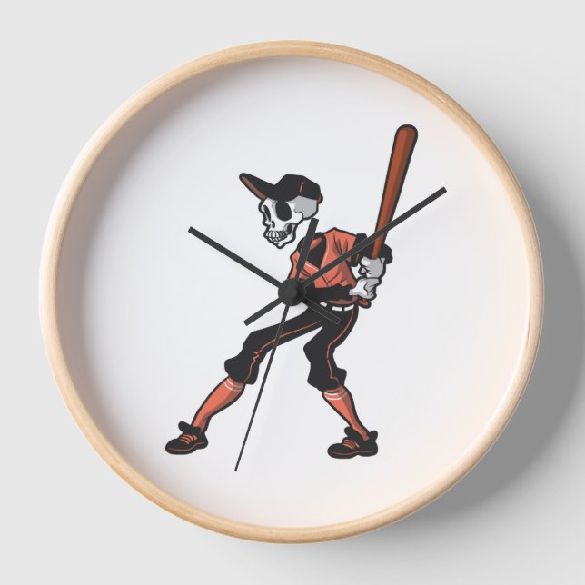 Reloj diseño de esqueletos de béisbol para jugadores de  (Anverso)