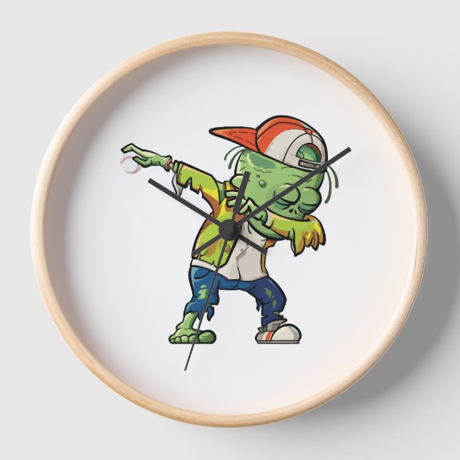 Reloj Diseño de Halloween para los amantes del béisbol (Anverso)