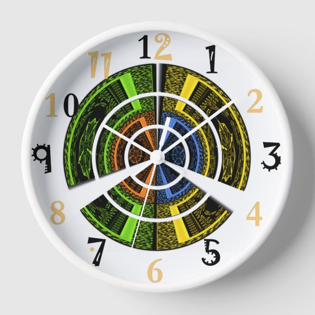 Reloj Diseño de iconos URBAN X tradicionales coloridos (Anverso)