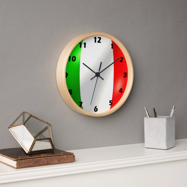 Reloj Diseño de la bandera italiana (Oficina)