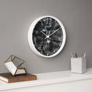 Reloj Diseño de mármol negro abstracto grunge oscuro