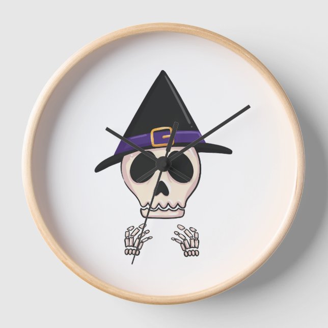 Reloj Diseño del Skeleton de Halloween, Spooky Halloween (Anverso)
