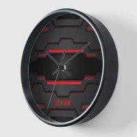 Diseño geométrico metálico negro y rojo