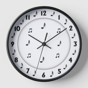 Reloj Diseño musical festivo números negros