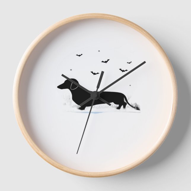 Reloj Disfraz de Halloween de Dachshund Mi Dachshund es  (Anverso)