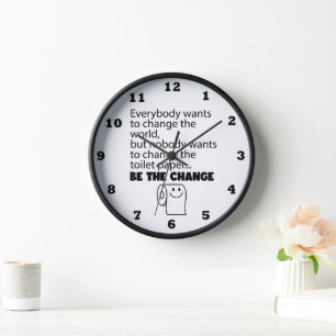 Reloj Divertido cambio en el baño de papel higiénico