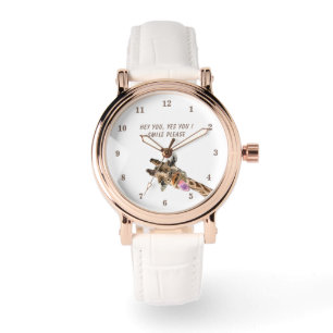 Reloj divertido con jirafa juguetona - Sonrisa