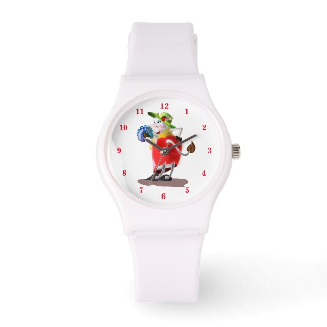 Reloj divertido con vaca moderna (Anverso)