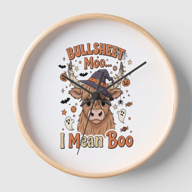 Reloj Divertido folleto de la vaca de Halloween quiero d (Anverso)