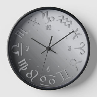 Reloj Doce símbolos del zodíaco en gris plata