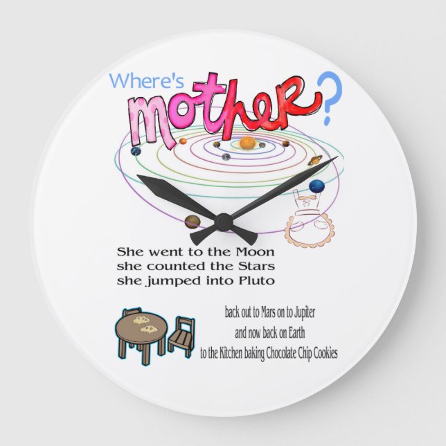 Reloj ¿Dónde está la madre? Feliz Día de la Madre (Anverso)