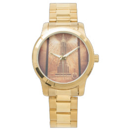 Reloj dorado con Empire State Emblem