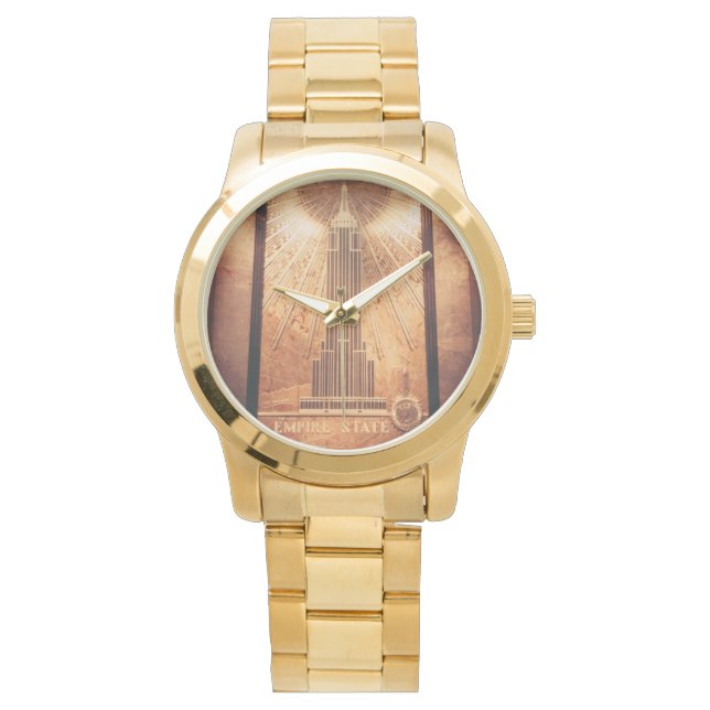 Reloj dorado con Empire State Emblem (Anverso)