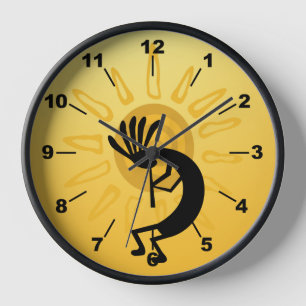 Reloj dorado del suroeste de Kokopelli Sun