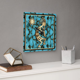 Reloj Dorado Del Suroeste De Kokopelli Y Sun