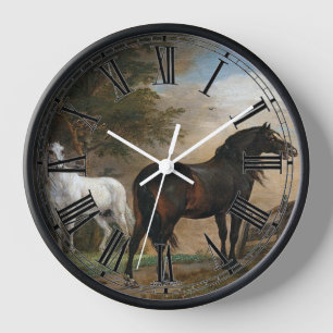Reloj Dos caballos en pastoreo