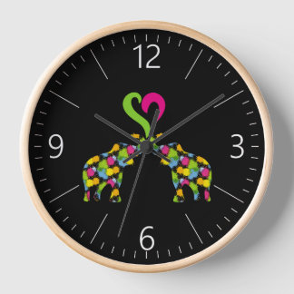 Reloj Dos elefantes enamorados