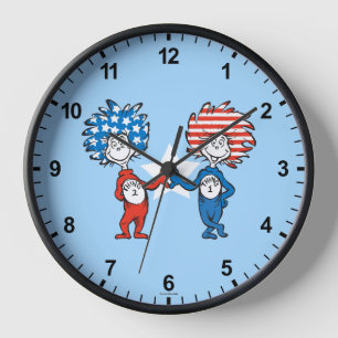 Reloj Dr. Seuss   Cosa Uno Cosa Dos Gráfico Patriótico