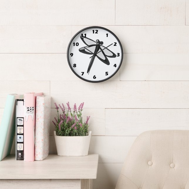 Reloj Dragón blanco y negro (Sala de lectura)