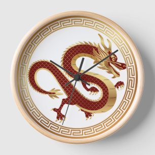 Reloj Dragón chino le desea un feliz año nuevo