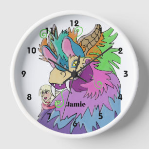 Reloj Dragón de Fiesta y Niña Personalizados