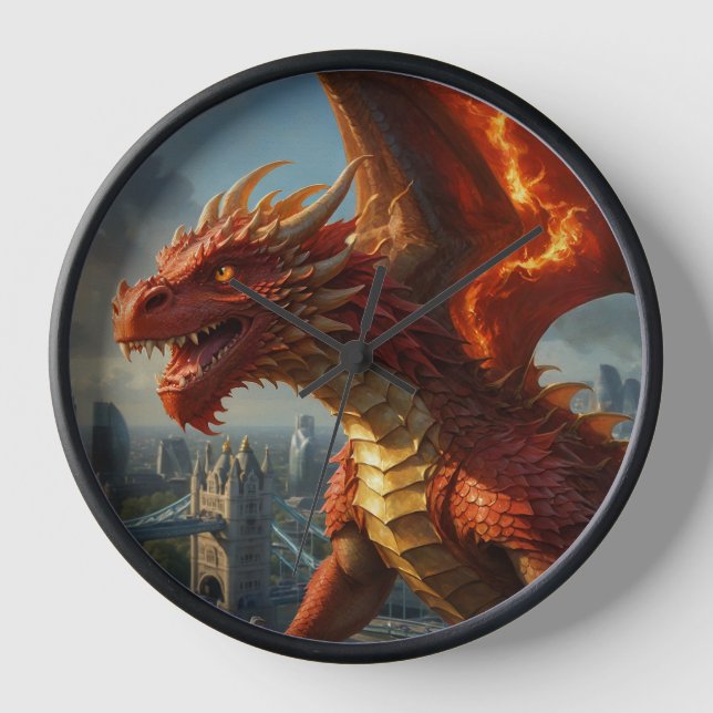Reloj Dragón galés rojo aterroriza Londres (Anverso)