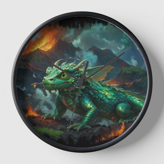 Reloj Dragón hawaiano calentándose sobre la lava (Anverso)