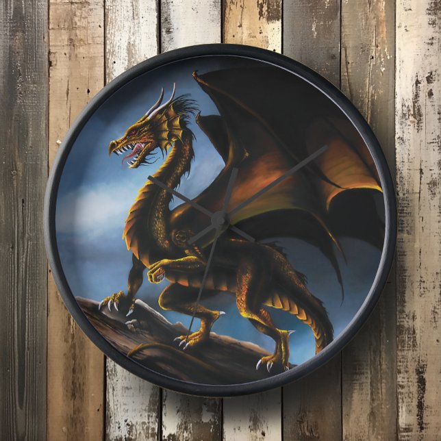 Reloj Dragón negro de oro de cobre (Subido por el creador)