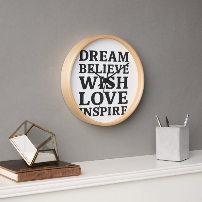 Reloj Dream Belim Wish Love Inspire Motivational Wall (Oficina)