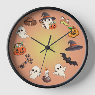 Reloj Dulce Fantasma de Halloween en Estilo Kawaii