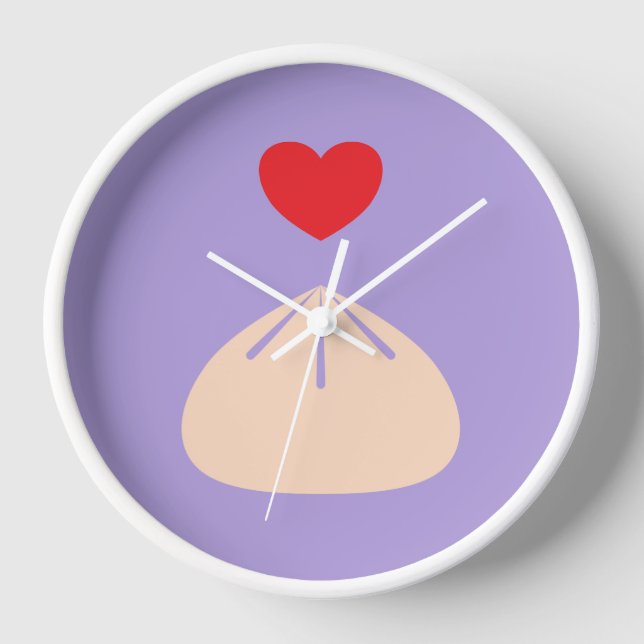 Reloj Dumpling Love Ube Wood Fraude Clock (Anverso)