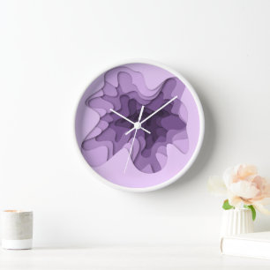 Reloj Efecto dimensional Elegante Capas Ombre Púrpura