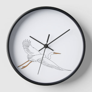 Reloj Egreda blanca en vuelo.