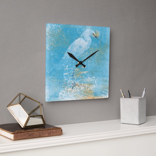Reloj Egret Snowy ¡Es hora de la playa! (Oficina)