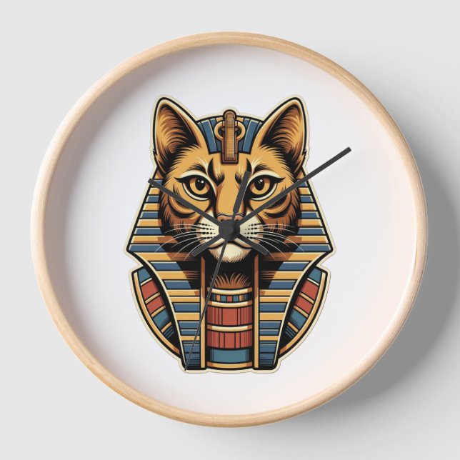 Reloj Egyptian Pharaoh Cat Wall Clock (Anverso)