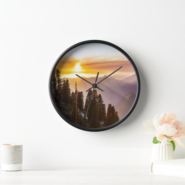 Reloj El atardecer sobre el bosque (Hogar)