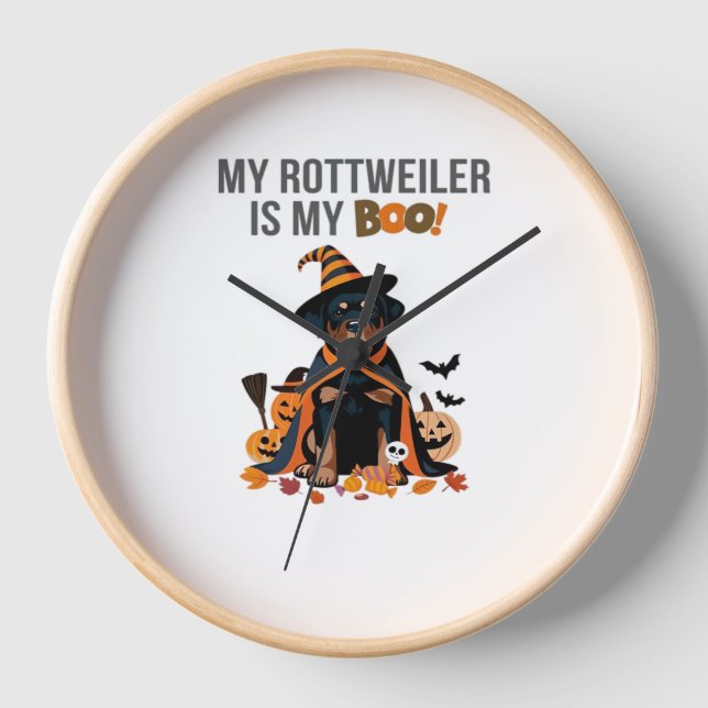 Reloj El disfraz de rottweiler de Halloween Mi Rottweile (Anverso)
