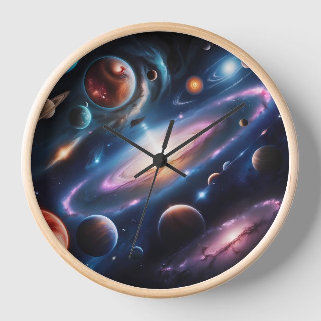 Reloj El mundo de los planetas y las estrellas (Anverso)