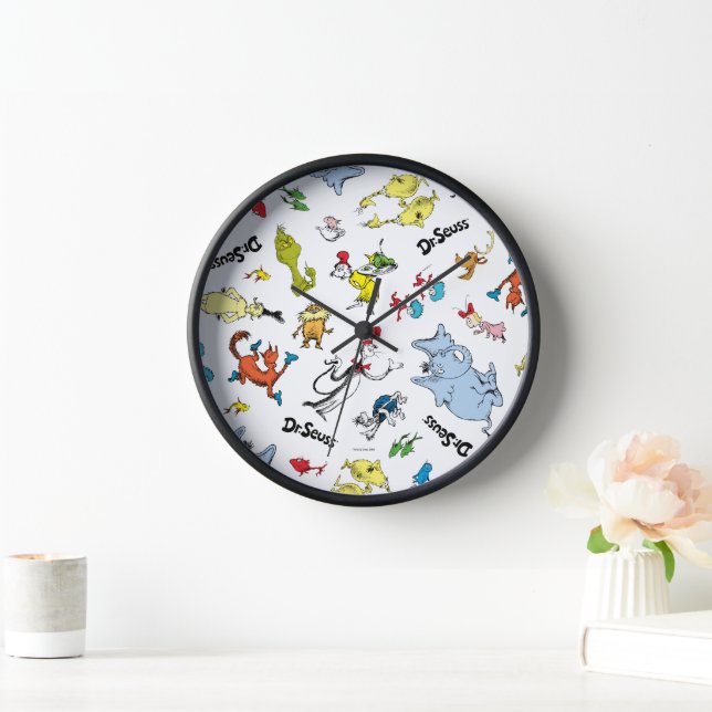 Reloj El mundo del patrón de Dr. Seuss (Hogar)