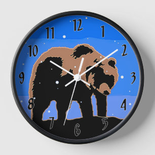Reloj El oso pardo en invierno - Arte de vida salvaje or