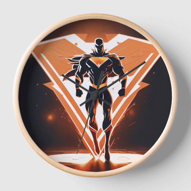 Reloj Elegancia eterna: marco redondo de madera natural" (Anverso)