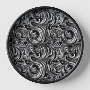 Reloj Elegancia líquida - Patrón metálico de líquido neg