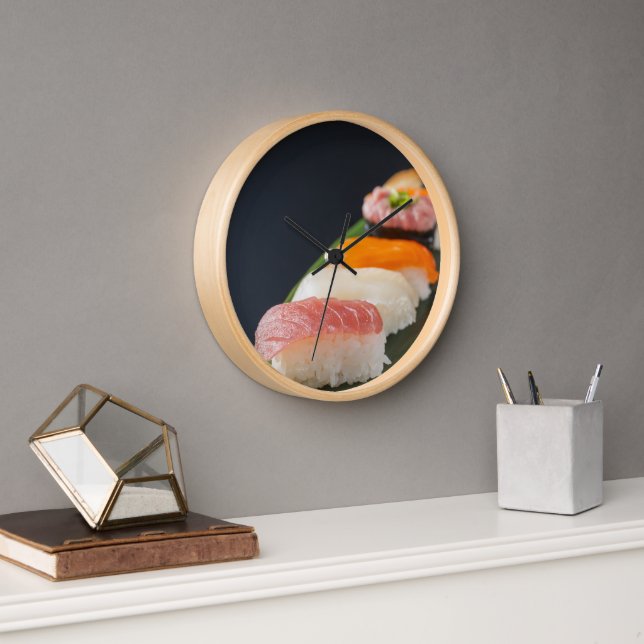 Reloj Elegant Sushi Leaf – Japanese Nigiri Wall Clock (Oficina)