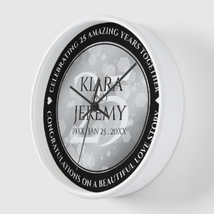 Reloj Elegante 25° aniversario Boda de Plata