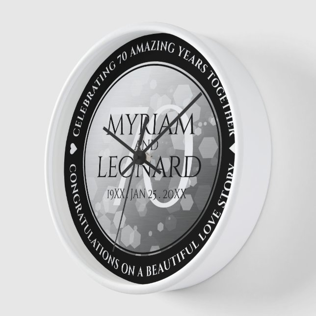 Reloj Elegante 70° Aniversario del Boda Platino (Ángulo)