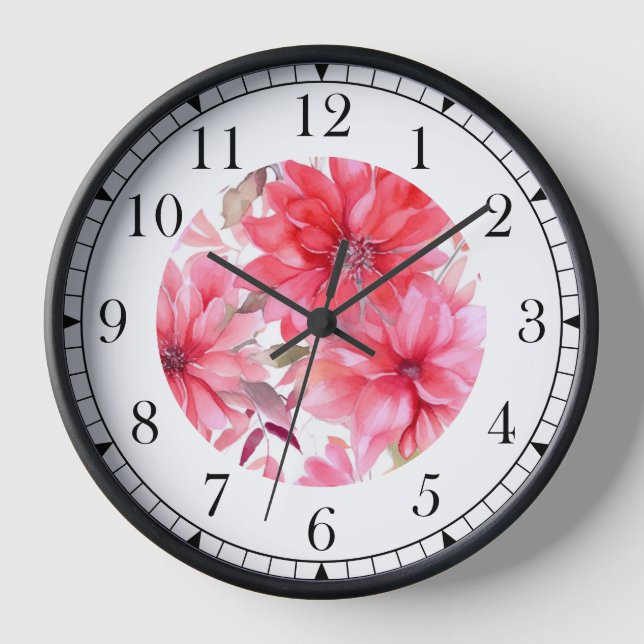 Reloj Elegante acuarela rosa Floral Moda elegante (Anverso)