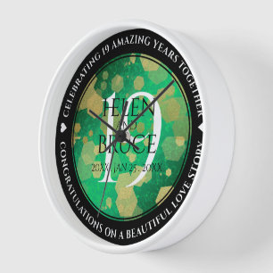 Reloj Elegante celebración del 19° Aniversario del Boda